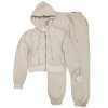 LFX822: Girls Washed Zip Thru Hoody and Jog Pant Set- Stone (9-14 Years)